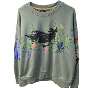 Universal Studios Wicked Movie Sweatshirt Small Sage Green Floral Elphaba Glinda
